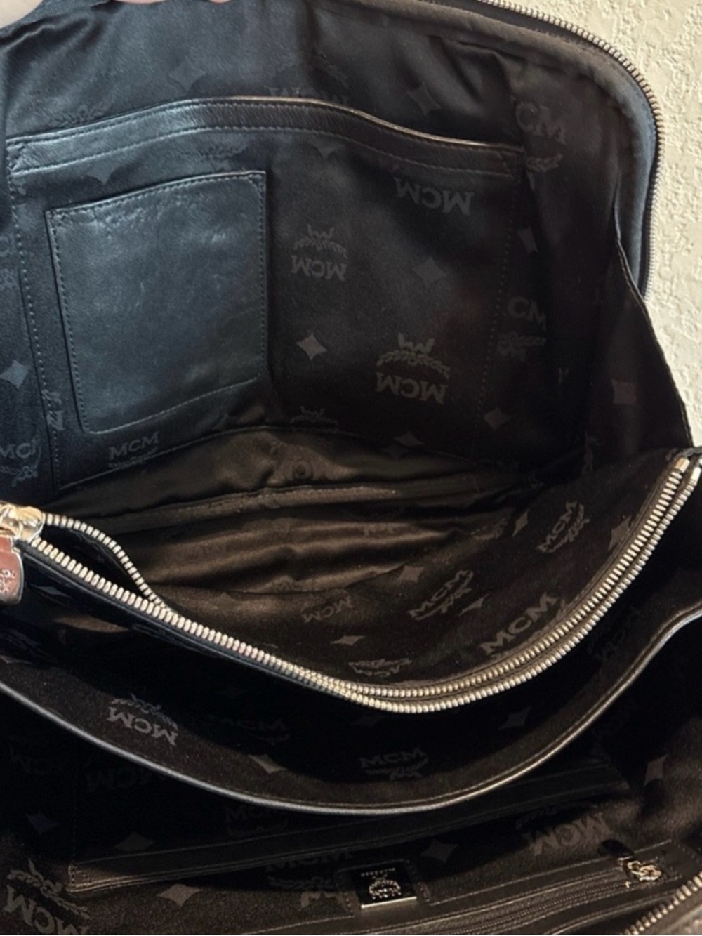 MCM Black Leather Documents Portfolio Tote Bag - Picture 5 of 13